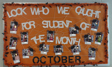 Look Who We Caught For Student of the Month! - Halloween Bulletin Board