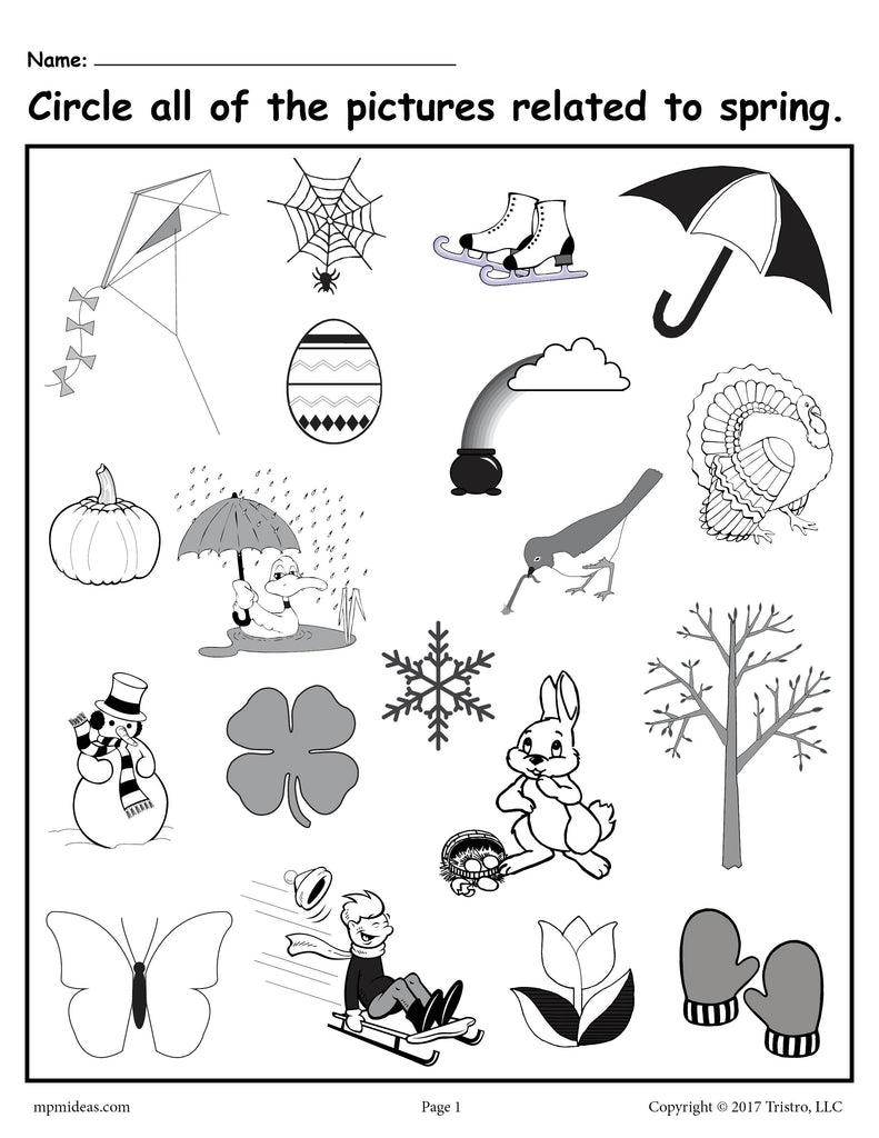 FREE Circle What Belongs - Printable Spring Worksheet!