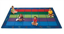 Colorful Places Alphabet Classroom Circle Time Rug, 7'6" x 12' Rectangle (seats 30)