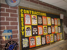 Creepy Contractions Halloween Language Arts Bulletin Board Idea