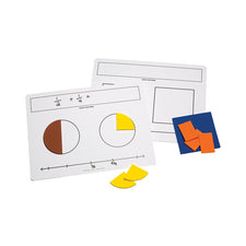 Write-On/Wipe-Off Fraction Mats, Set of 10