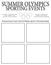 FREE Printable Summer Olympic Drawing Worksheet