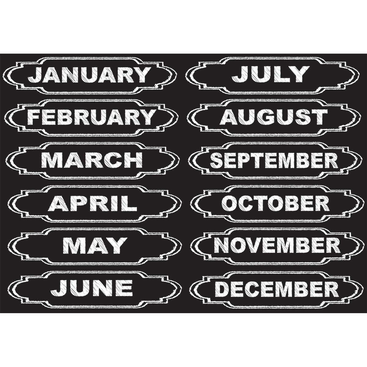 Ashley Productions Large Die-Cut Magnetic Chalkboard Calendar Months