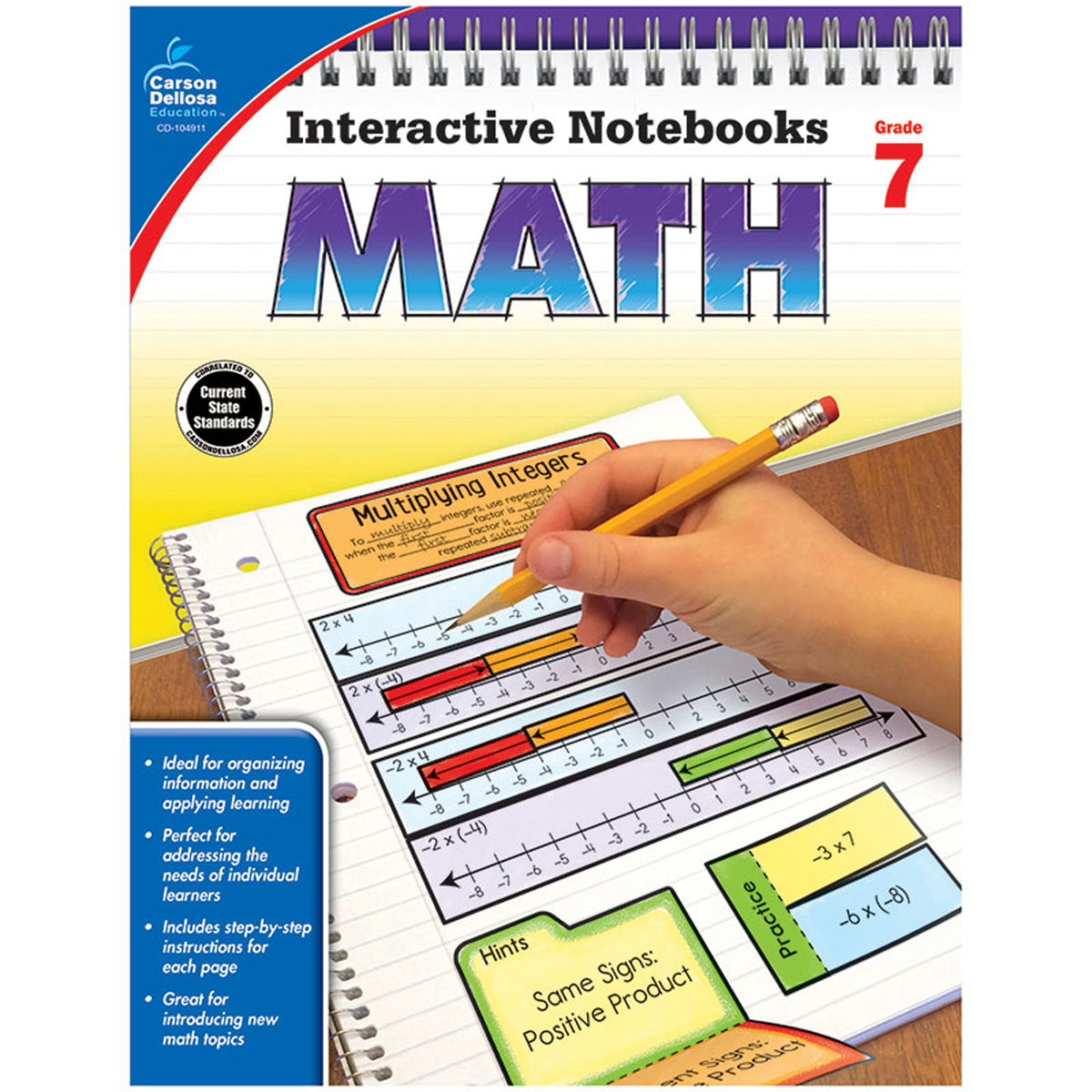 Carson Dellosa Interactive Notebooks: Math Resource Book, Grade 7