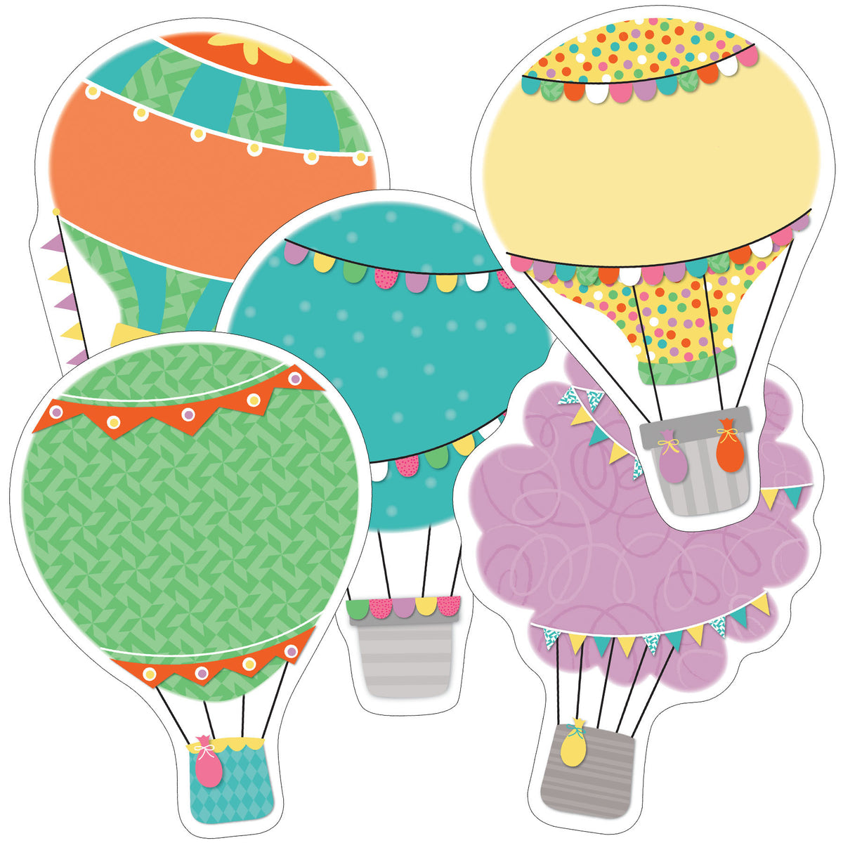 Carson Dellosa Up and Away Hot Air Balloons Cut-Outs
