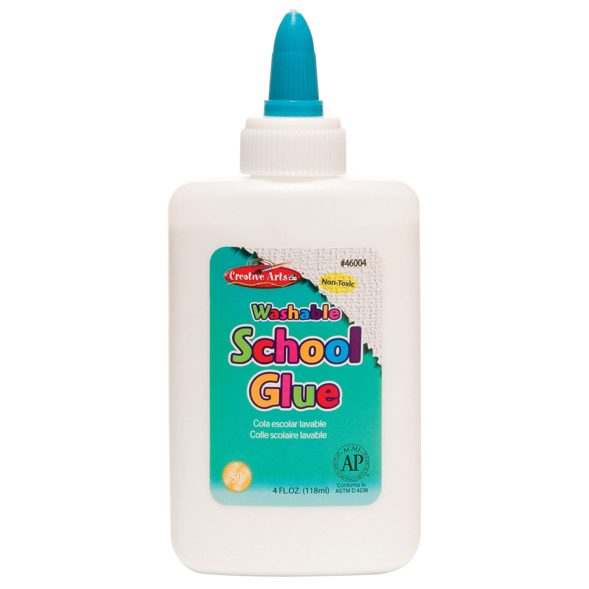 Charles Leonard Washable School Glue, 4 Ounce Bottle