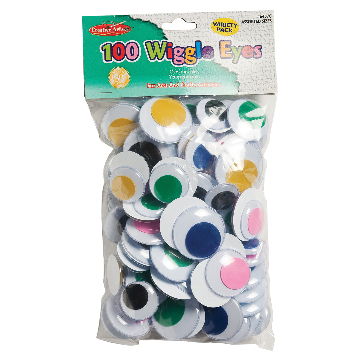 Charles Leonard Jumbo Wiggle Eyes, 100 Per Bag