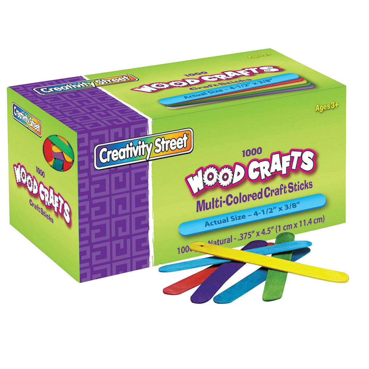 Chenille Kraft Wooden Craft Sticks - 1,000 Pieces Bright Hues