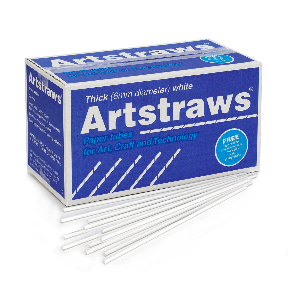 Chenille Kraft Artstraws Classpack - White - 900 Straws