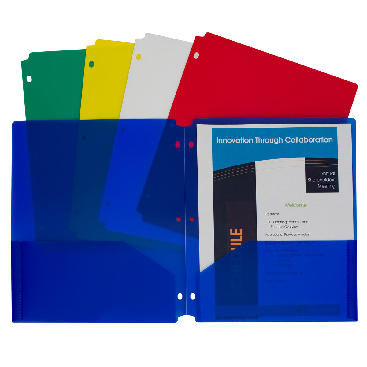 C-Line Products Two-Pocket Heavyweight Poly Portfolio Folder, 10 Pack