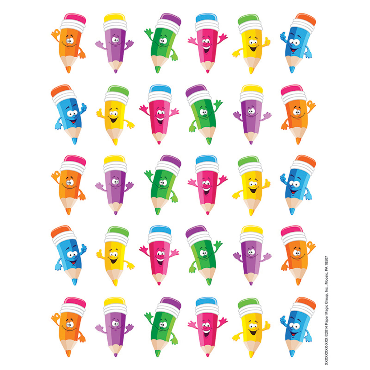 Eureka Pencil Smiley Faces Theme Stickers