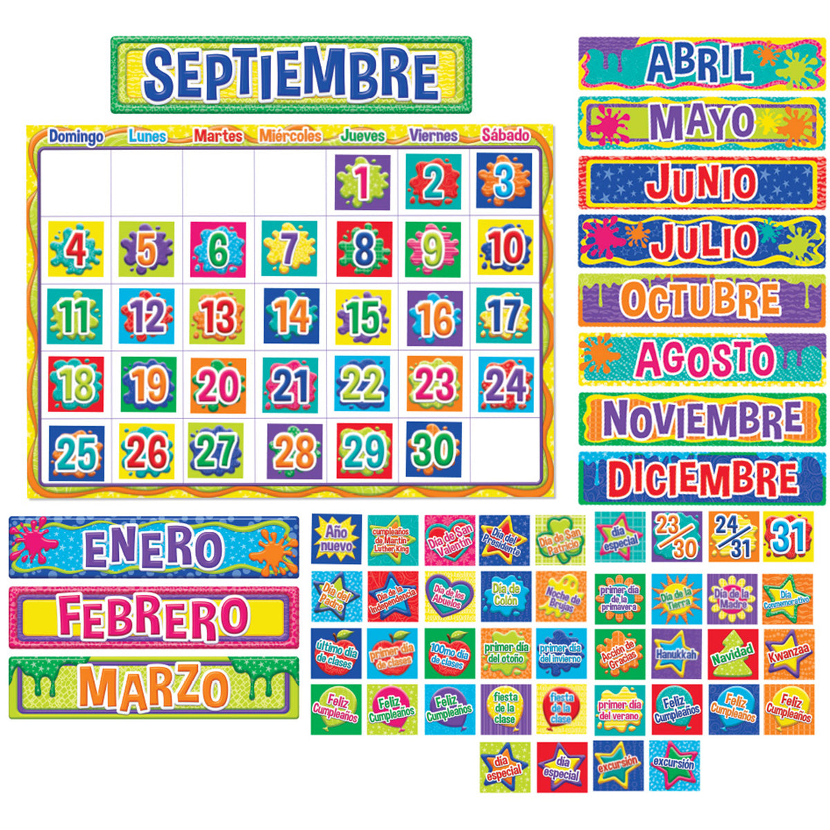 Eureka Color My World Calendar Bulletin Board Set (Spanish)
