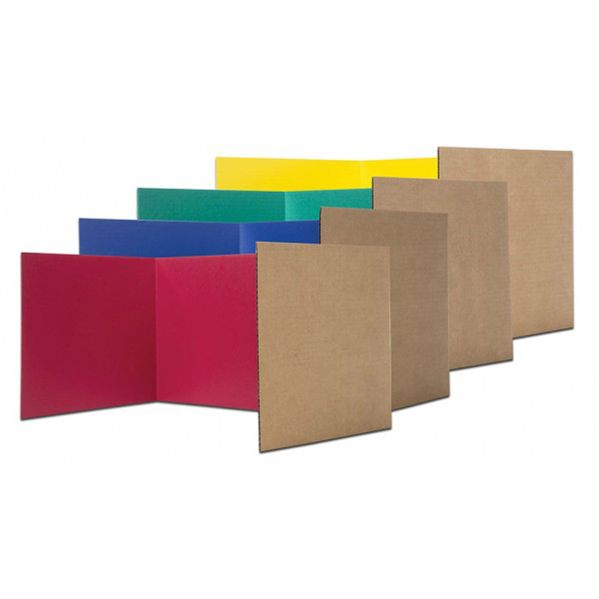 Flipside Corrugated Study Carrel, 24 Pk Assorted