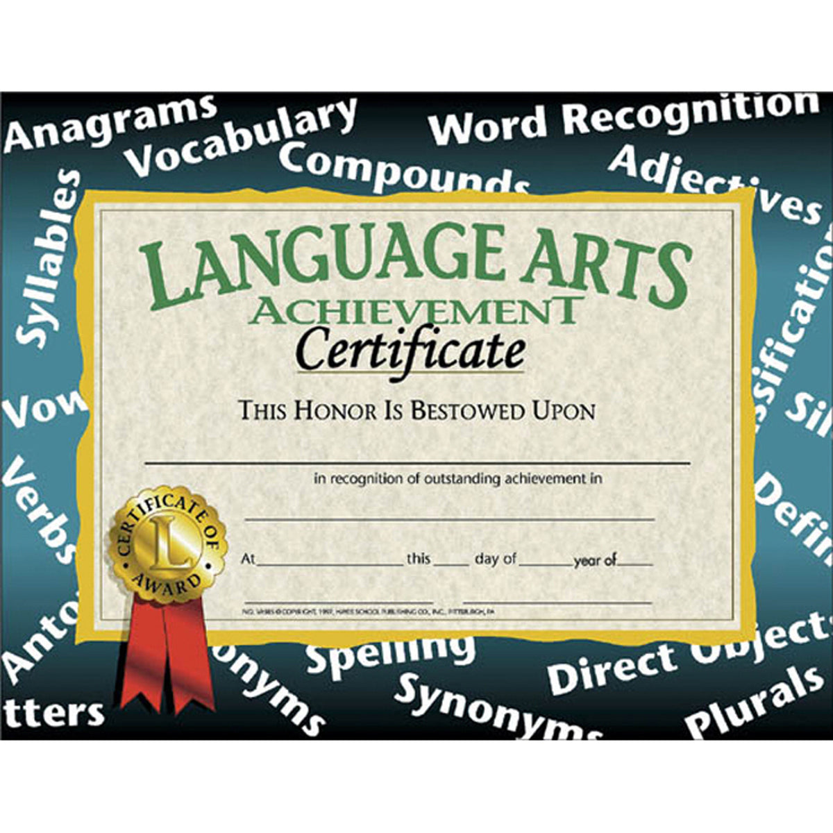 Hayes School Publishing Language Arts Achievement Certificates