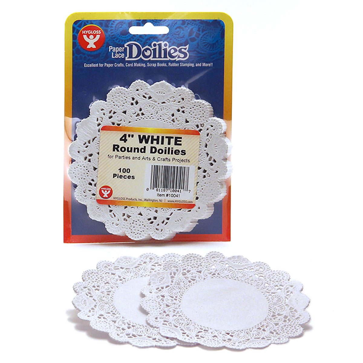 Hygloss Products Round Paper Lace Doilies, 4" White