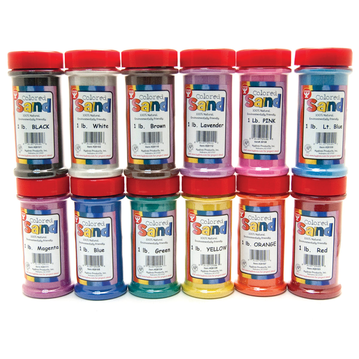 Hygloss Products Craft Sand: Bucket O' Sand, 12 Assorted Colors
