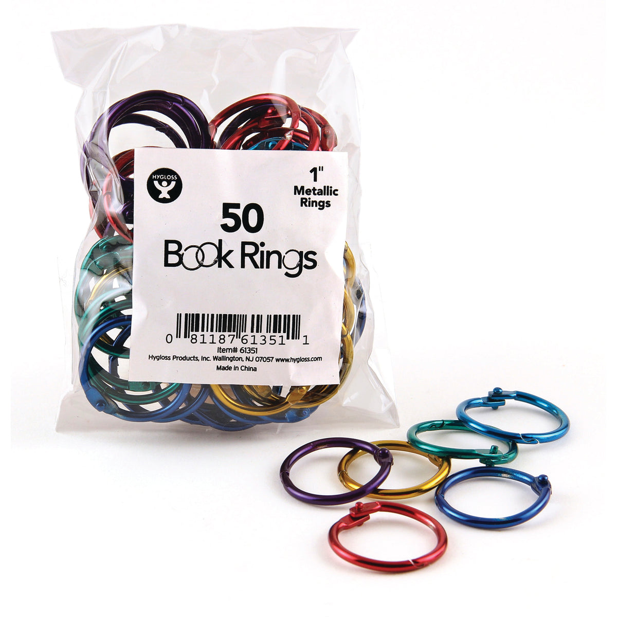 Hygloss Products Book Rings, 1" Metallic