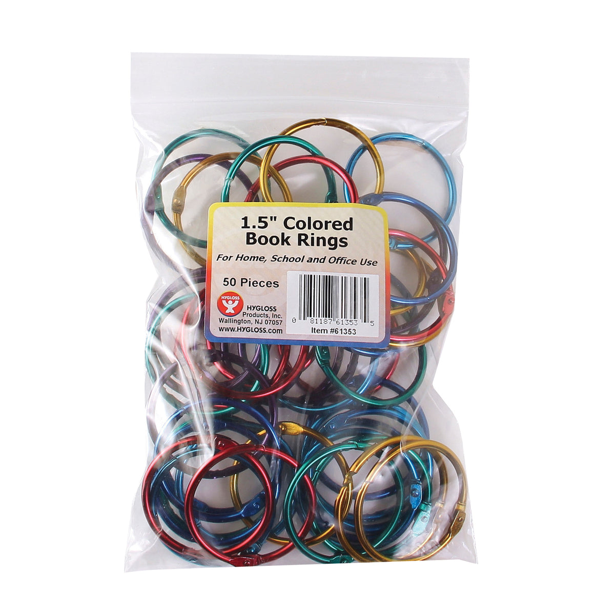 Hygloss Products Book Rings, 1 1/2" Metallic