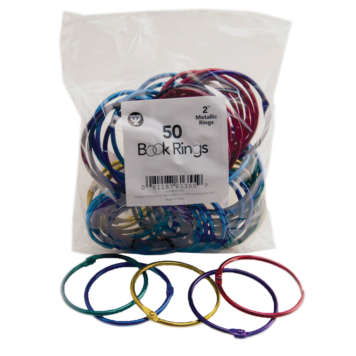 Hygloss Products Book Rings, 2" Metallic