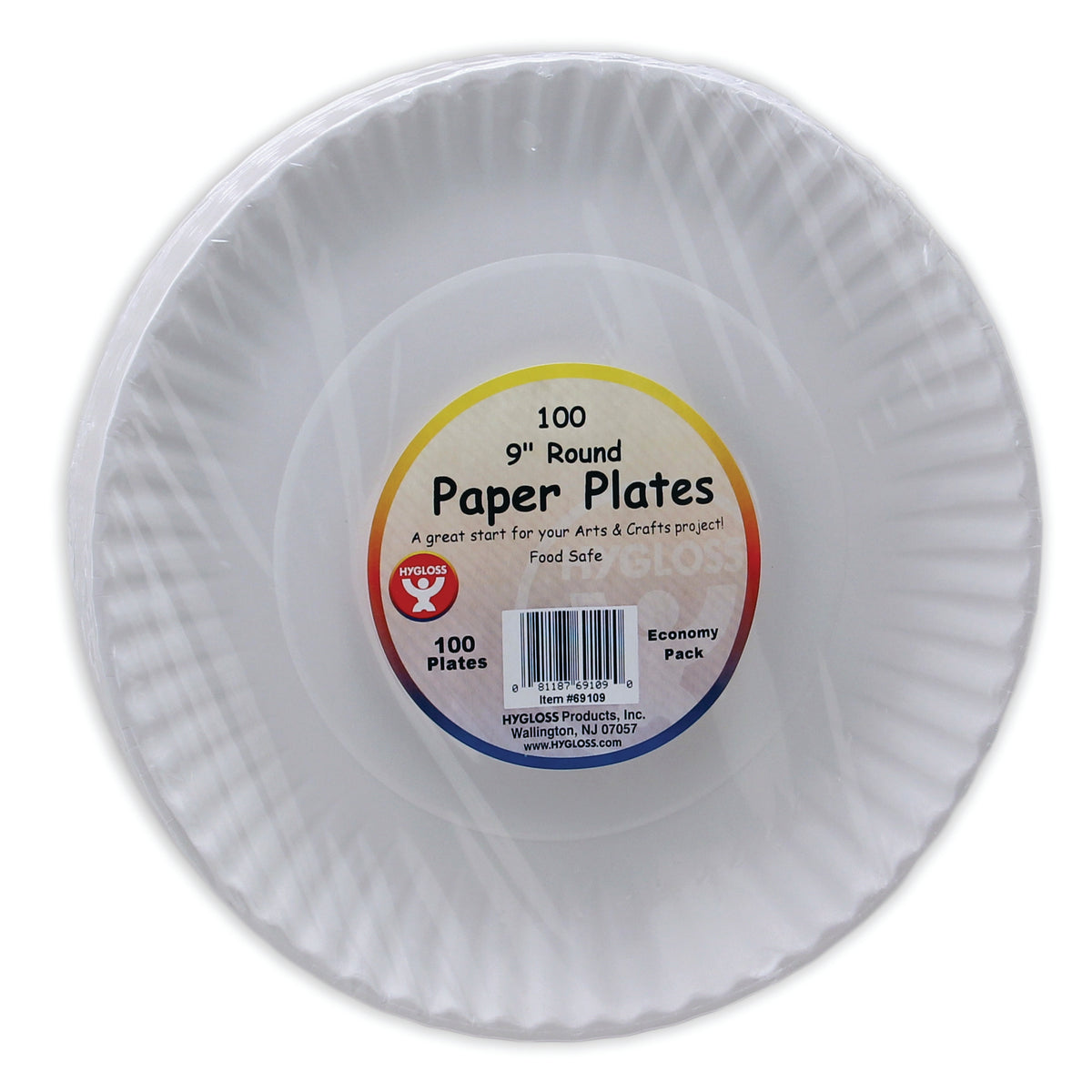 Hygloss Products Paper Plates 9 Inch, 100 Pack