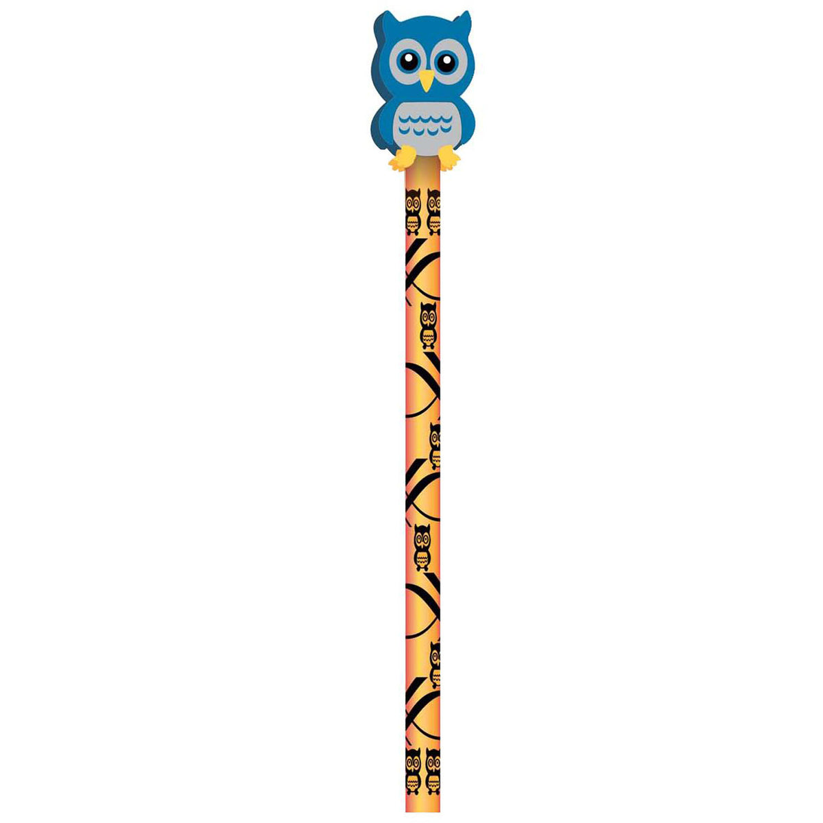 J.R. Moon Pencil Company Pencil & Eraser Toppers, Owls - 36 Pack