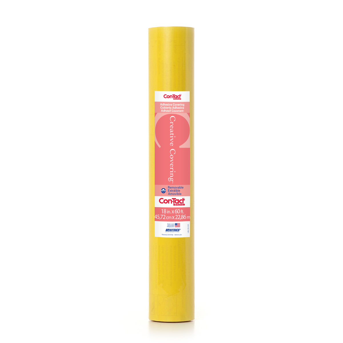 Kittrich Corporation Con-Tact® Brand Creative Covering™ Self-adhesive Yellow Contact Paper, 18" x 60' (discontinued)