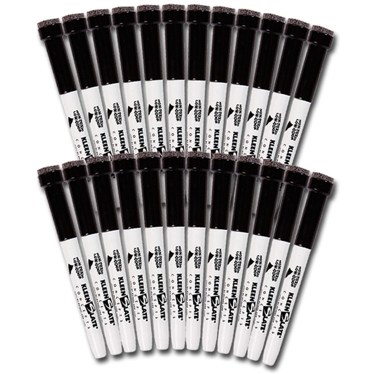 Kleenslate Kwik Chek II Replacement Markers 24/Pk Black With Erasers