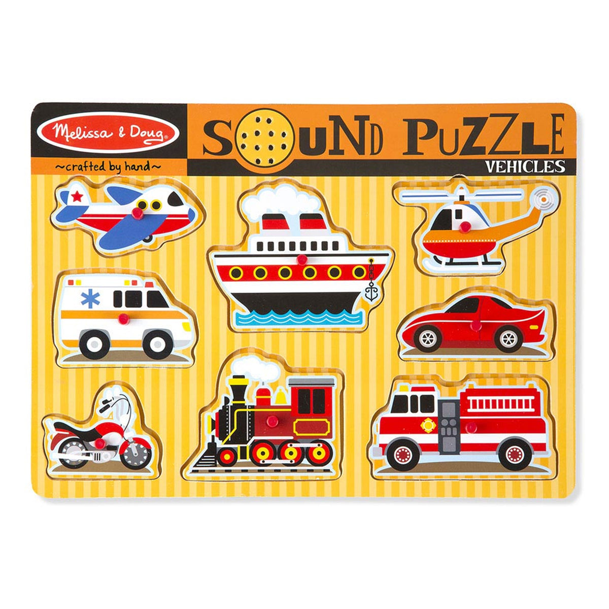 Melissa & Doug Vehicles Sound Puzzle, 8 Pieces