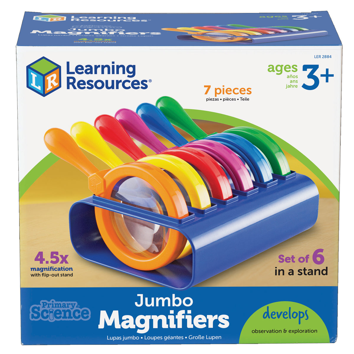 Learning Resources Primary Science Jumbo Magnifiers with Stand