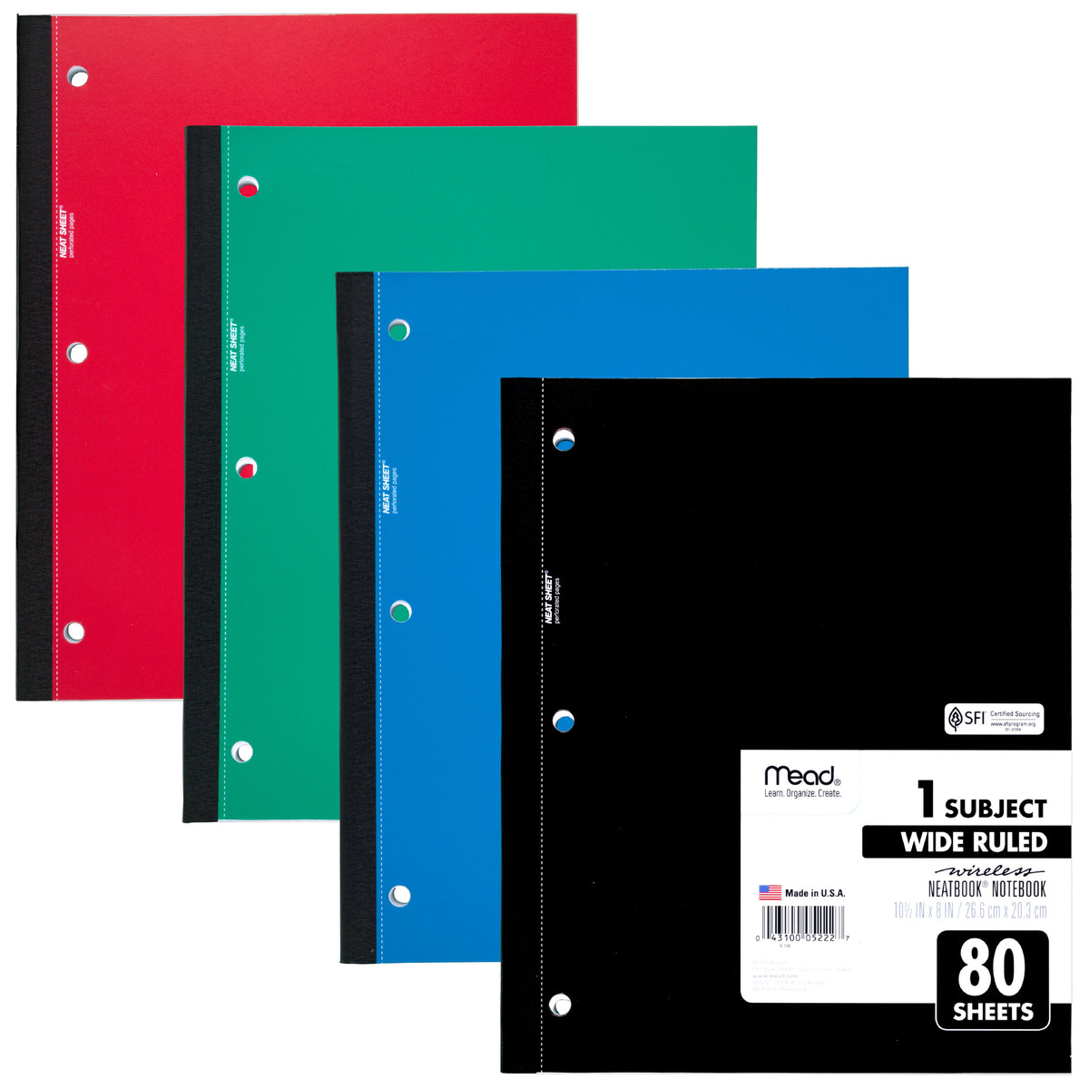 Mead Wireless Neatbook Notebook, 80 Sheets