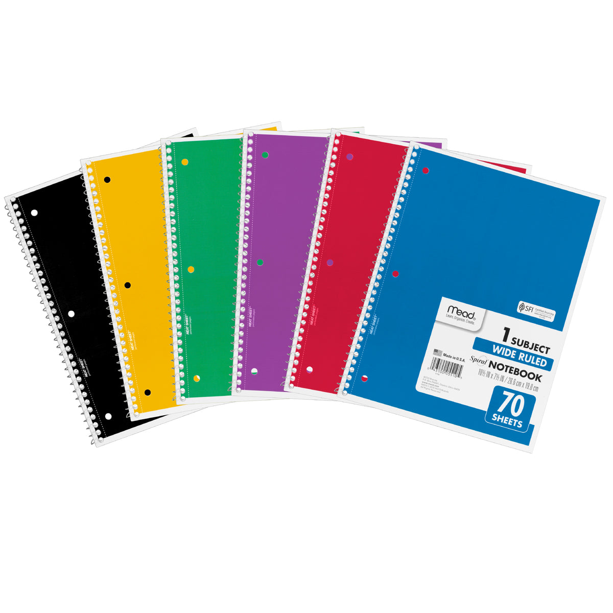 Mead Notebook Spiral Single Subject 70 Count 10 1/2 x 8