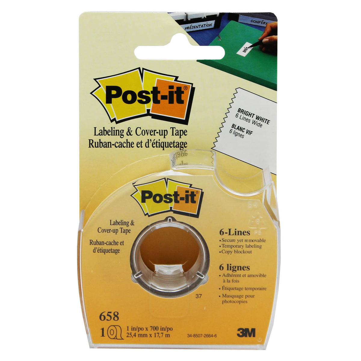 3M Tape Post It Labeling & Cover Up 6 Line Coverage 1 x 700