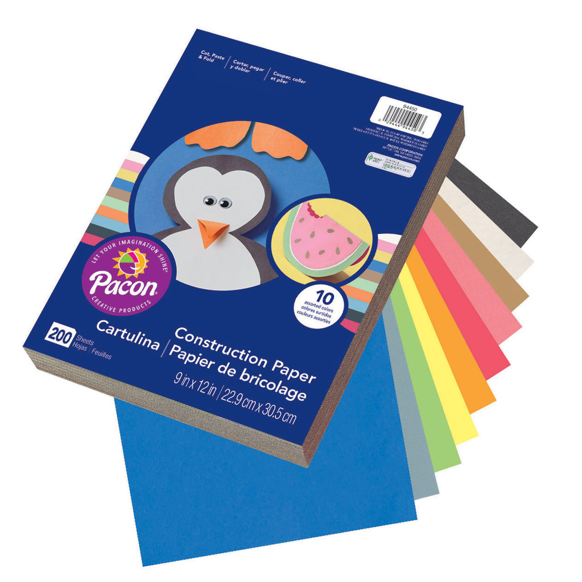 Pacon Rainbow® Super Value Construction Paper Assortments, 9" x 12"