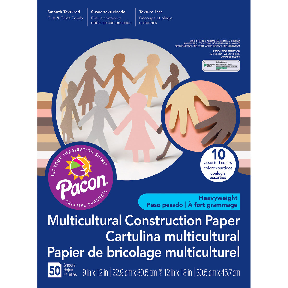 Pacon Multicultural Construction Paper, 12" x 18"