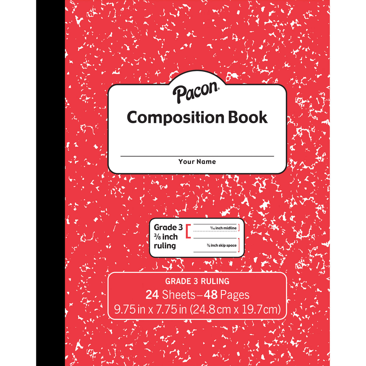 Pacon® Soft Cover Composition Book, 3/8? Ruled, Red Marble