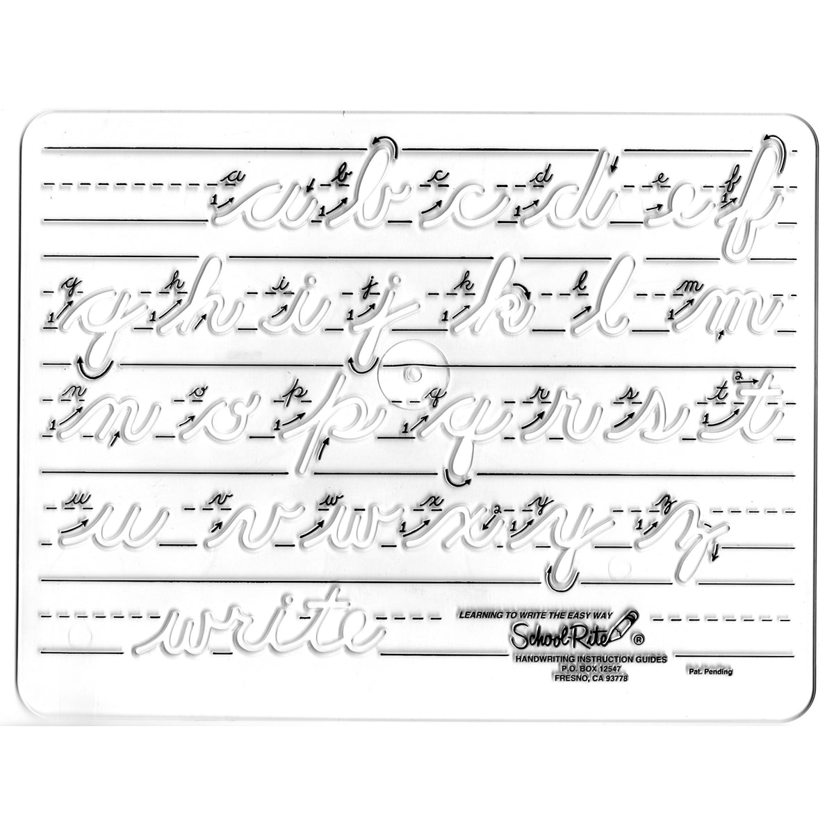School Rite Template Cursive Lowercase 1 Letters
