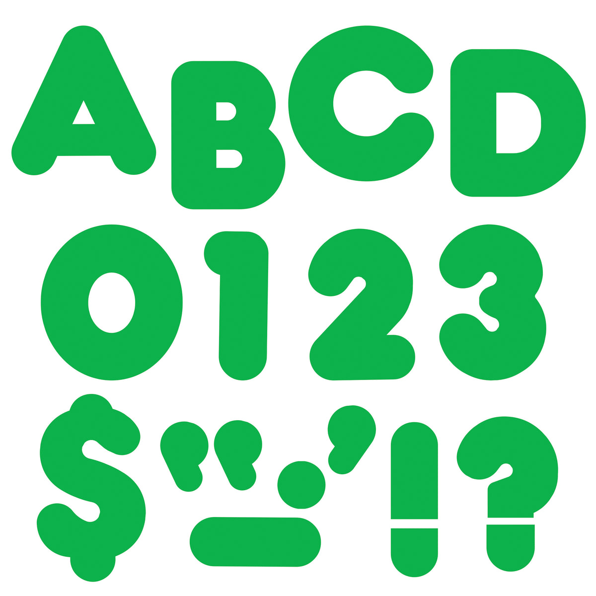Trend Enterprises Green 4-Inch Casual Uppercase Ready Letters®