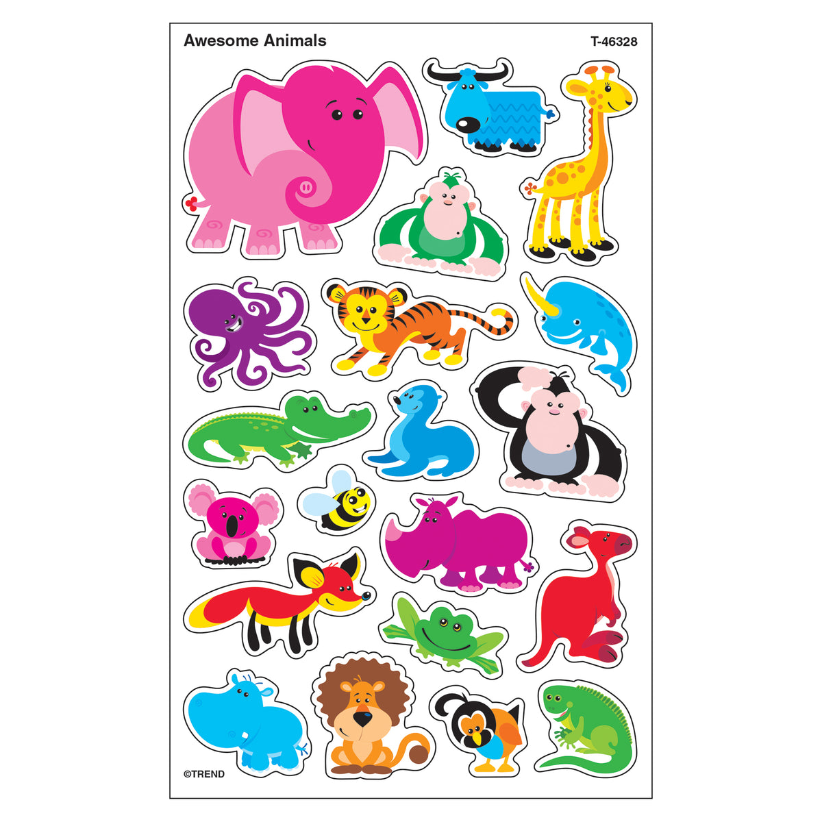 Trend Enterprises Awesome Animals superShapes Stickers–Large