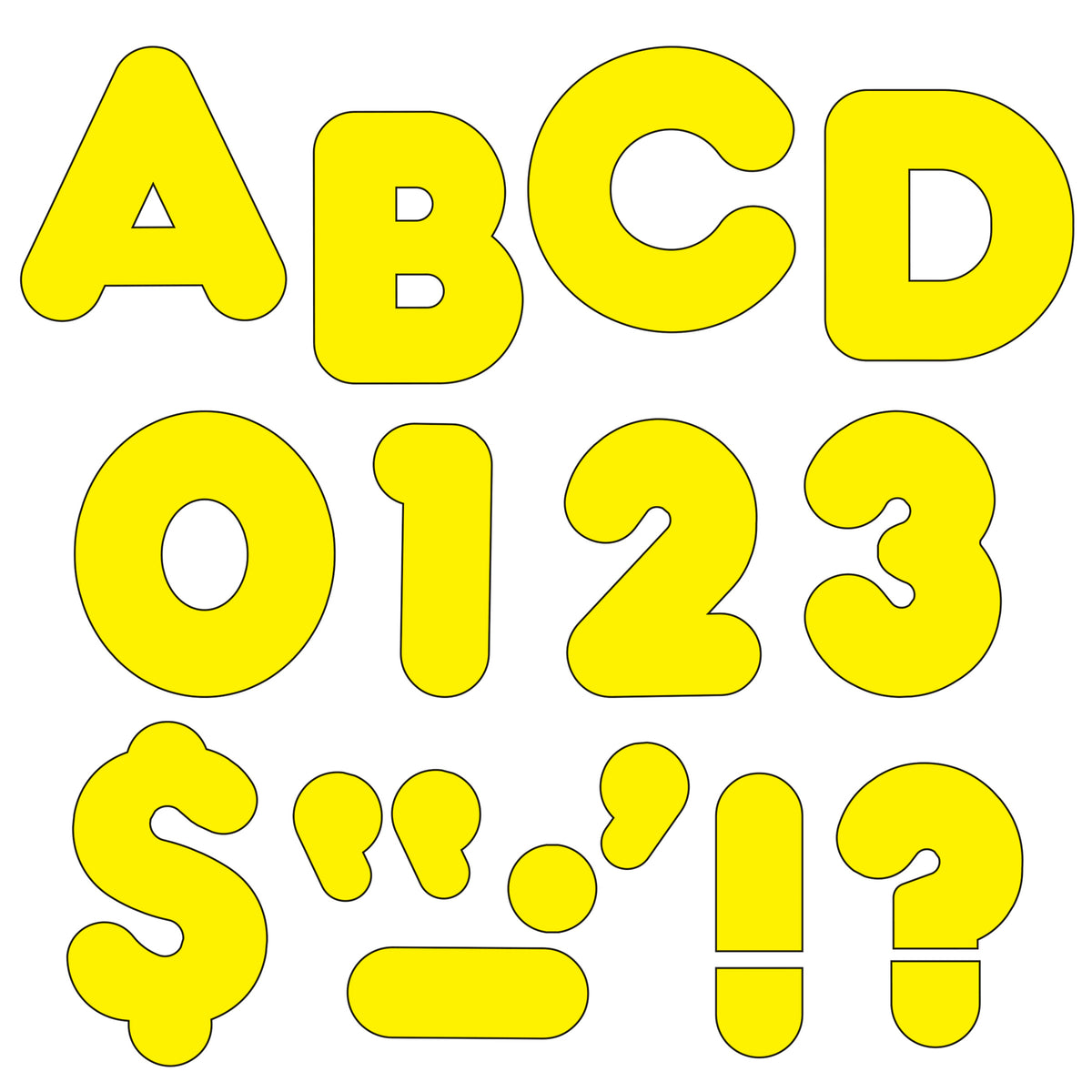 Trend Enterprises Yellow 4-Inch Casual Uppercase Ready Letters®