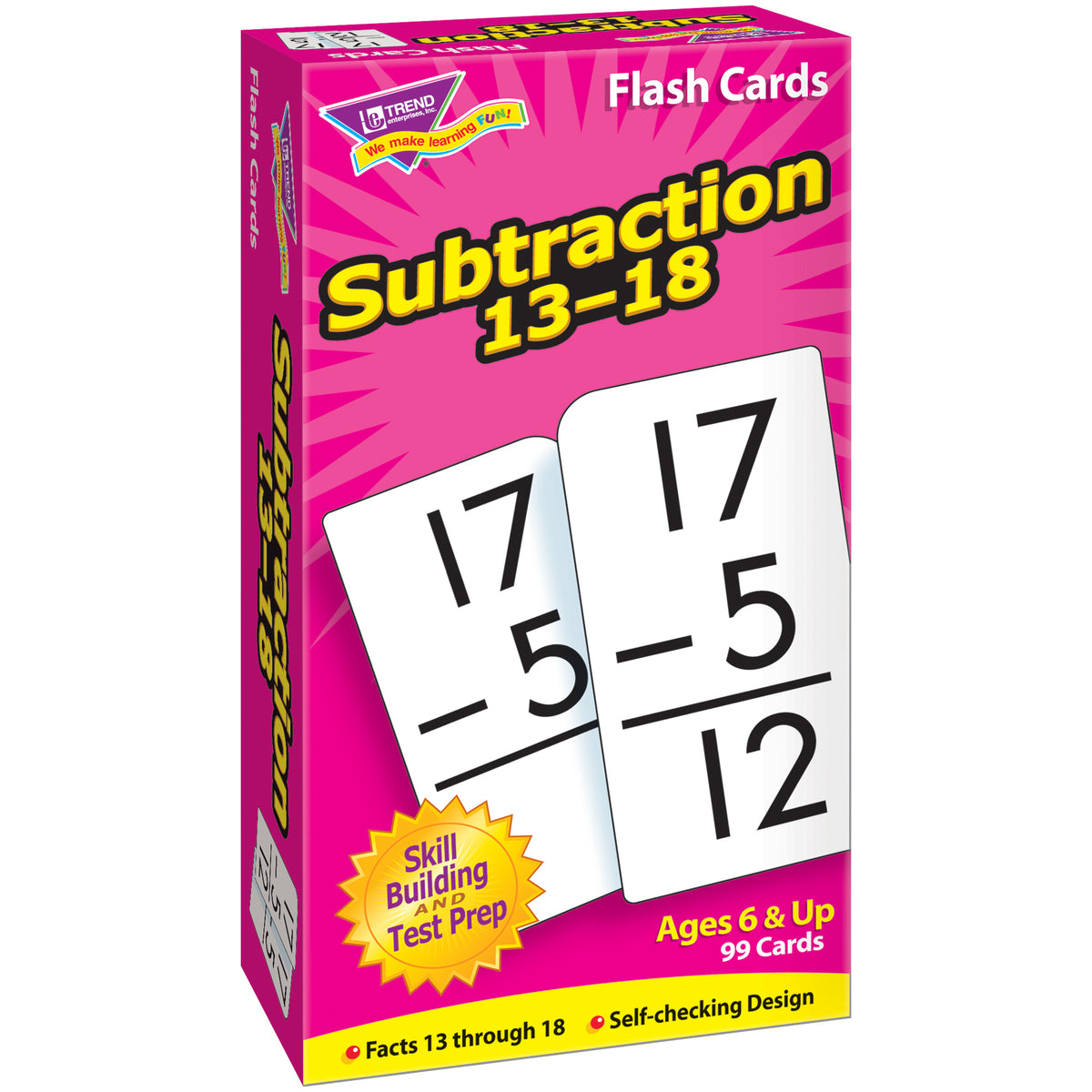 Trend Enterprises Subtraction 13-18 Skill Drill Flash Cards