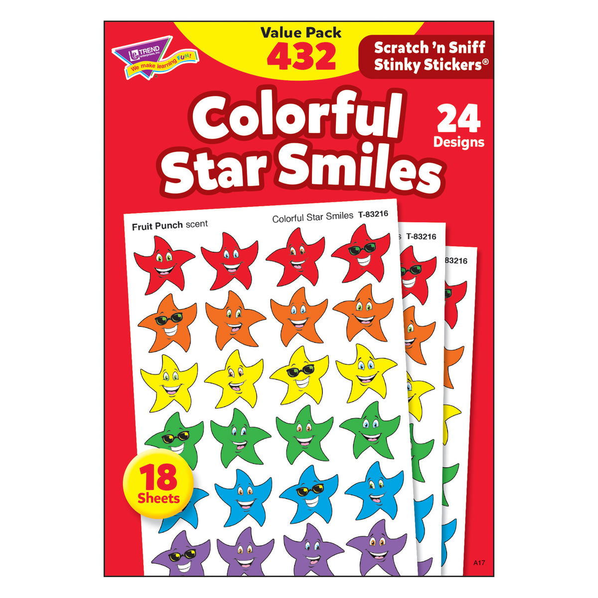 Trend Enterprises Colorful Star Smiles Stinky Stickers® Value Pack