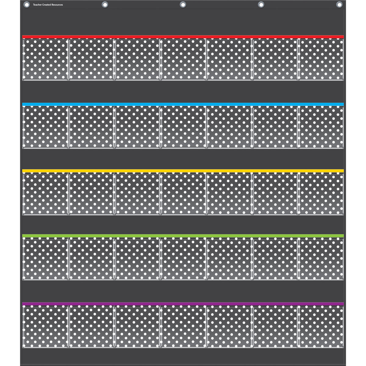 Teacher Created Resources Black Polka Dots Storage Pocket Chart