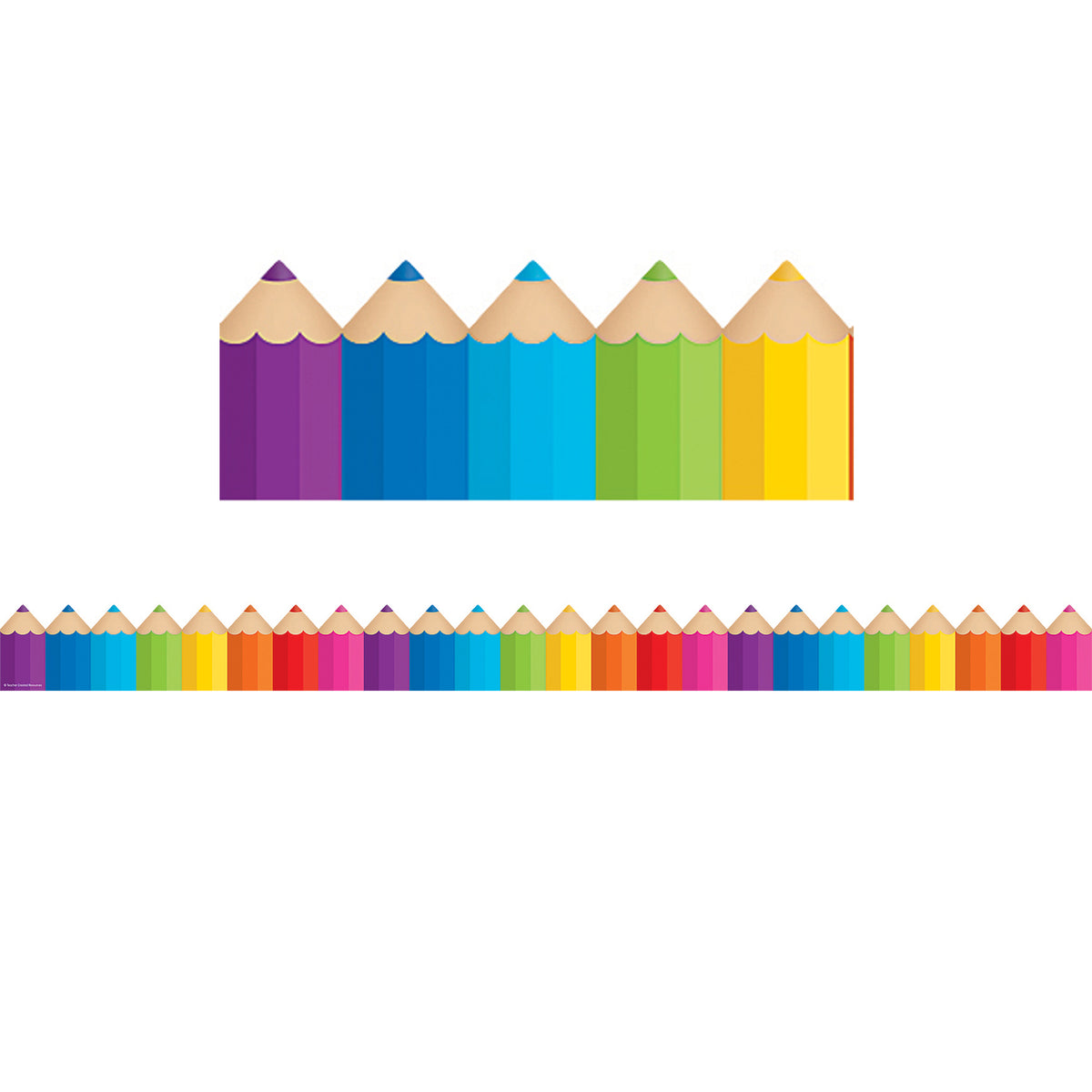 Teacher Created Resources Colored Pencils Die-Cut Bulletin Board Border