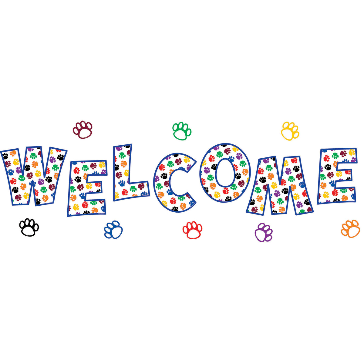 Teacher Created Resources Colorful Paw Prints Welcome Bulletin Board Set (discontinued)