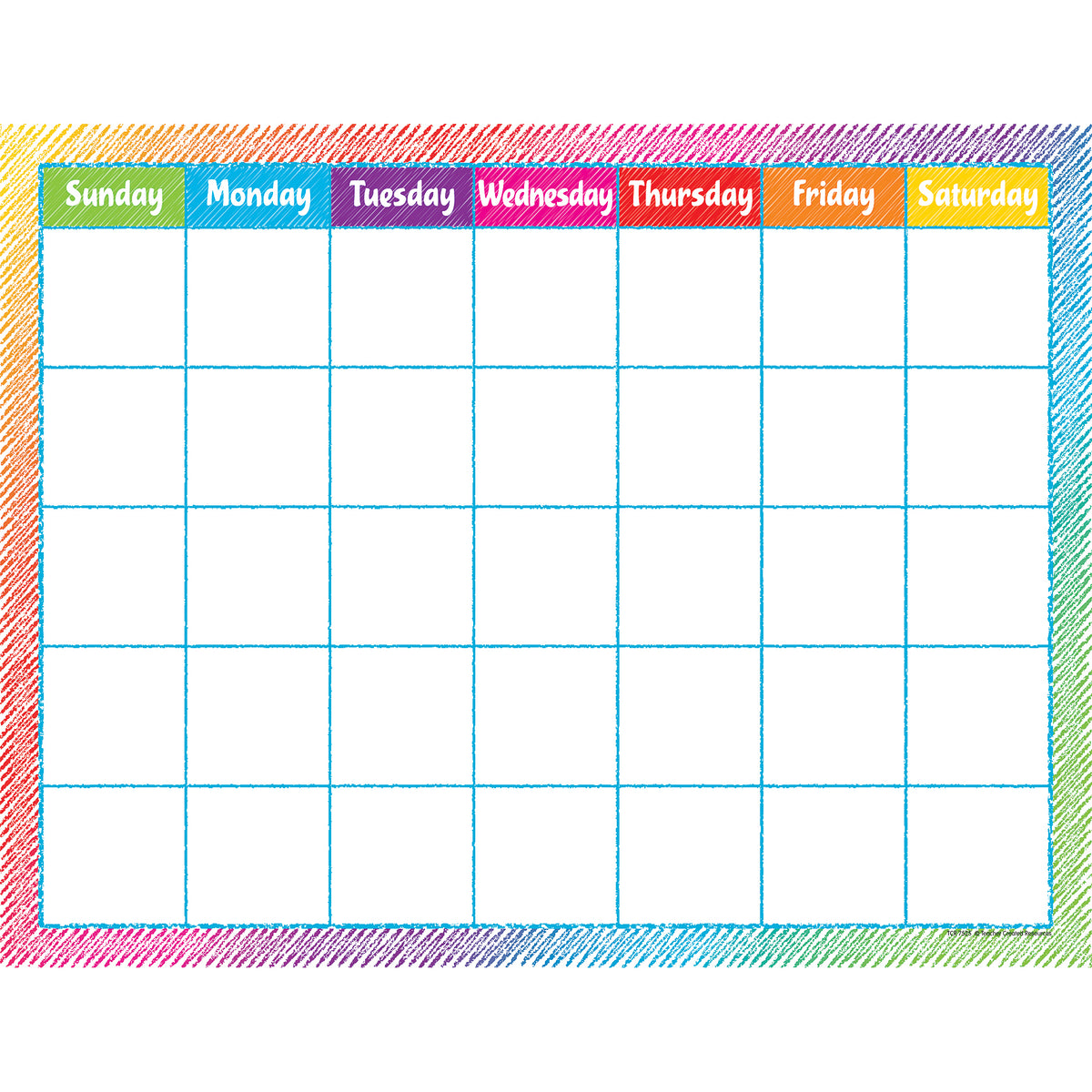 Teacher Created Resources Colorful Scribble Calendar Chart