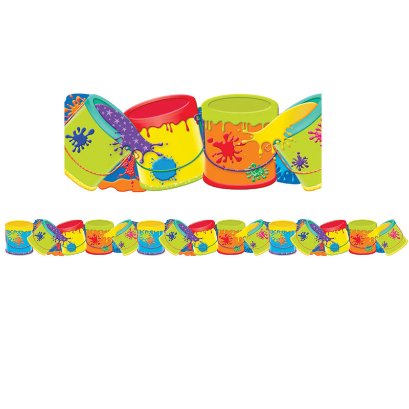 Color My World Paint Buckets Extra Wide Die Cut Deco Trim®
