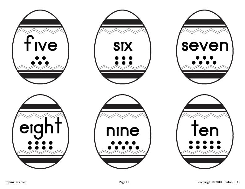 Printable Easter Matching Game & Activity Numbers 1-10!