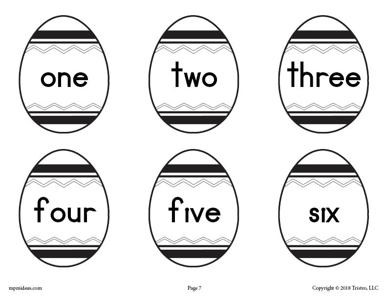 Printable Easter Matching Game & Activity Numbers 1-10!
