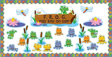 F.R.O.G. - Fully Rely On God! - Bible School Bulletin Board