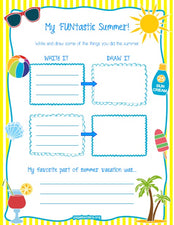 "My 'FUN'tastic Summer!" Printable Worksheet